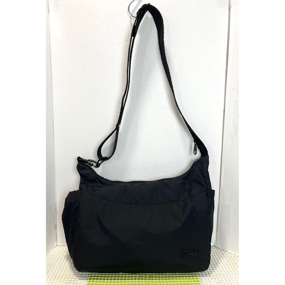 Pacsafe Citysafe Black Anti-Theft Crossbody Bag RFID eXomesh Hobo Purse GOOD